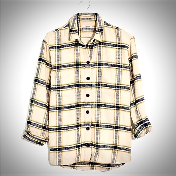 NWOT Madewell Oversized Ex-Boyfriend Shacket in “Caney Plaid” Pattern. - Picture 3 of 16